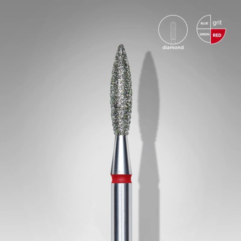 Embout Manucure STALEKS Diamond Nail Drill Bit, "Ball", RED, Head Diameter 2.3 Mm