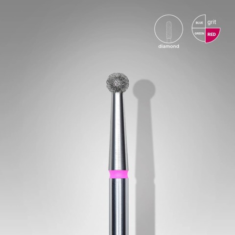 Embout Manucure STALEKS Diamond Nail Drill Bit, "Ball", RED, Head Diameter 2.7 Mm