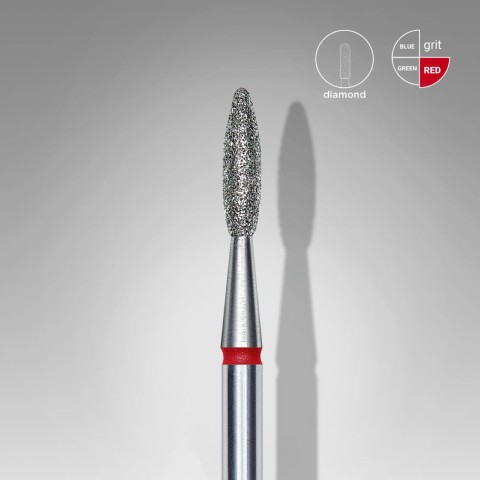 Embout Manucure STALEKS Diamond Nail Drill Bit, "Ball", RED, Head Diameter 2.1 Mm