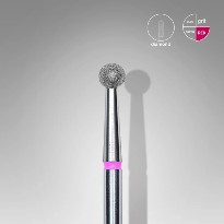LOT DE 10 Embouts Manucure STALEKS Diamond Nail Drill Bit, "Ball", RED, Head Diameter 3.5 Mm