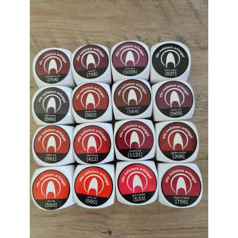 Lot de 16 Gel UV Couleur  ABC Nailstore artistgel LOT #5  TikTok