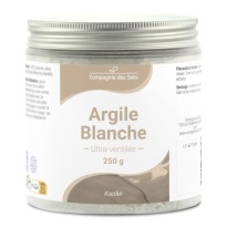 ARGILE  Blanche Kaolinite - Poudre ultra-ventilée pot de 250 gr 