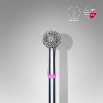 Embout Manucure STALEKS Diamond Nail Drill Bit, "Ball", RED, Head Diameter 5 Mm