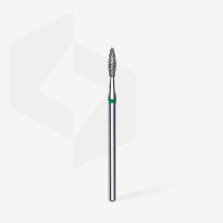 Embout Manucure STALEKS Diamond Nail Drill Bit, "Flame", Green, Head Diameter 2.1 Mm