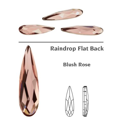 2304 #MM 6,0X 1,7 BLUSH ROSE F #257 SWAROVSKI FLAT BACK NO HOTFIX RAINDROP