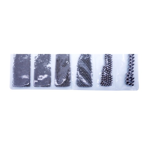 Set de Mini Billes Anthracite  pour nail art en 6 tailles Différentes