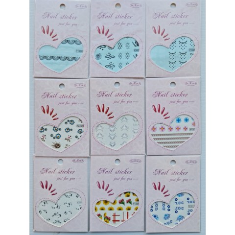 Lot de 9 WATER DECAL  pour Nail Art #1