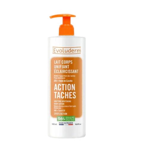 Lait Corps Unifiant Éclaircissant Action Tâches 500ml Gamme Carotte Evoluderm