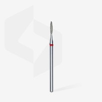 Embout Manucure STALEKS Diamond Nail Drill Bit, "Flame", RED, Head Diameter 1.6 Mm