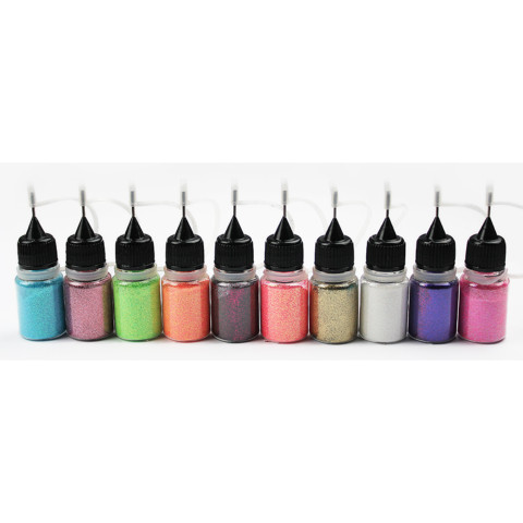 KIT DE 10 POUDRES FAIRY GLITTERS pour nail art