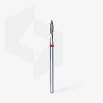 Embout Manucure STALEKS Diamond Nail Drill Bit, "Ball", RED, Head Diameter 2.1 Mm