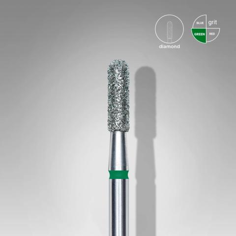 Embout Manucure STALEKS Diamond Nail Drill Bit, Rounded "Cylinder", Green, Head Diameter 2.3 Mm