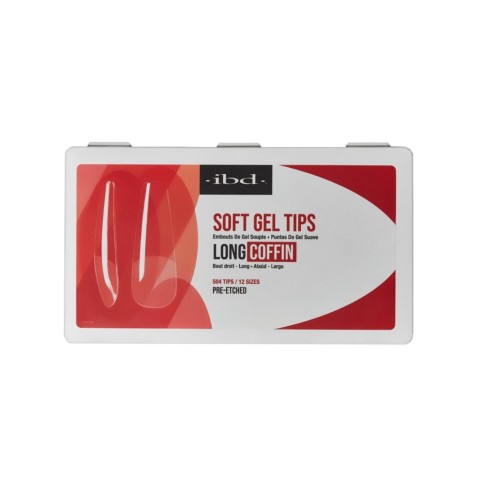 SOFT GEL TIPS LONG COFFIN IBD capsules  pour poses américaines