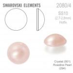 2080/4 #SS10 CRYSTAL ROSALINE PEARL #001 294 SWAROVSKI FLAT BACK HOTFIX