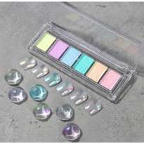 PALETTE DE 6 PIGMENTS AURORA POUR NAIL ART