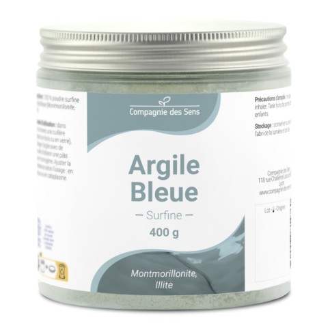ARGILE  Bleu Montmorillonite - Poudre surfine pot de 400 gr 